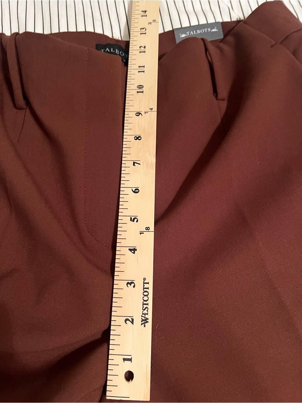 NWT Talbots Southampton Chocolate Brown Straight Leg Mid Rise Trousers, Size 8 - Picture 10 of 10